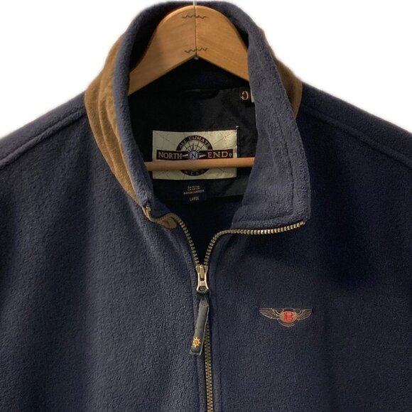 Vintage Bentley Logo North End All Climate Wear Full Zip Fleece Vest Size Large - Picture 2 of 9